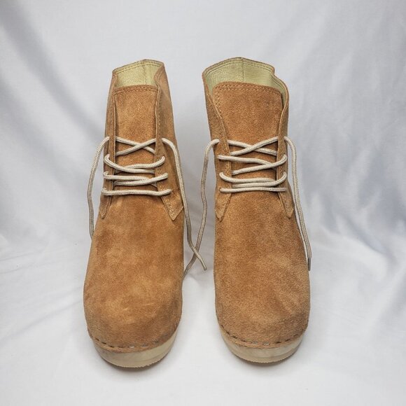 Maguba Sz 38 (8-8.5 US) Casablanca Tan Lace Up Wedge Boot - Picture 2 of 6